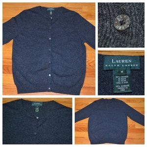 Women’s Lauren Ralph Lauren cashmere cardigan sweater, size medium